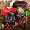 BlueJose Billiards 8 Ball & 9 Ball Metallic Break Glass Customized Name, Team Name 3D Shirt (6 Colors)