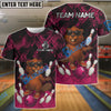BlueJose Bowling And Pins Funny Happy Beaver Customized Name, Team Name 3D Shirt (4 Colors)