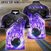 BlueJose Bowling And Pins Smoke Spider Pattern Customized Name 3D Shirt (4 Colors)