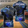 BlueJose Bowling And Pins Black Panther Lightning Customized Name 3D Shirt (6 Colors)