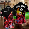 BlueJose Billiards Ball 8&9 Heavenly Flame Personalized Name, Team Name Unisex Shirt