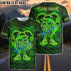 BlueJose Darts Neon Dartboard Champion Personalized Name, Team Name Shirt (4 Colors)