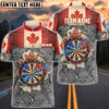 BlueJose Darts Canada Flag Steel Grunge Target Personalized Name Shirt