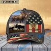 BlueJose Moose Hunting Leather Gray Leather Personalized Cap ( 2 Colors )