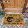 BlueJose Gone Fishing Be Back Later Catfish Fishing Custom Name Coir Doormat