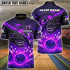 BlueJose Bowling & Pins Dark Dragon Lava Strike Customized Name, Team Name 3D Shirt (4 Colors)