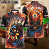 BlueJose Billiards Ball 8 Inferno Skull King Personalized Name Shirt (4 Colors)