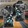 BlueJose Bowling And Pins Dragon Flame Fire Customized Name 3D Shirt (4 Colors)