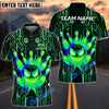BlueJose Bowling And Pins Cyberpunk Evil Ball Customized Name, Team Name 3D Shirt (4 Colors)