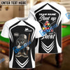 BlueJose Billiards 8-Ball Pool Shut Up and Shoot Ver Triangle Rack Personalized Name, Team Name Unisex Shirt (4 Colors)