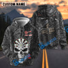 BlueJose Darts Skull Reaper Game Over With Dartboard Design Personalized Name Shirt