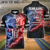 BlueJose Bowling We The People USA Fire Smoke Punisher Skull Design Personalized Name, Team Name 3D Shirt