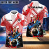 BlueJose Bowling And Pins Color Ink Customized Name 3D Shirt (4 Colors)