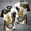 BlueJose Darts Premium Line Smoke Pattern Multicolor Options Personalized Name Polo Shirt (4 Colors)