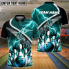 BlueJose Bowling And Pins Thunder Breaker Personalized Name Team Name 3d Shirt (4 Colors)