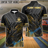BlueJose Bowling And Pins Black Flaming Multicolor Customized Name 3D Shirt (4 Colors)
