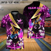 BlueJose Bowling And Pins Royal Flames Customized Name, Team Name 3D Shirt (4 Colors)