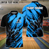 BlueJose Bowling And Pins Color Paint Customized Name, Team Name 3D Shirt (4 Colors)