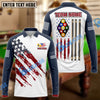 BlueJose Billiards Ball 9 US Flag Champion Pattern Personalized Name Shirt