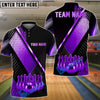 BlueJose Bowling And Pin Geometric Gold Black Pattern with Realistic Bowling Ball 3D Design Customized Name, Team Name 3D Shirt (6 Colors)