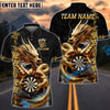 BlueJose Darts Dragon Golden Attire Personalized Name, Team Name Shirt (4 Colors)