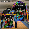 BlueJose Bowling Graffiti Curved Line Customized Name, Team Name 3D Shirt