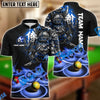 BlueJose Billiards Flame Samurai Personalized Name, Team Name Shirt (6 Colors)