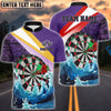 BlueJose Darts Ocean Waves Tattoo Pattern Personalized Name, Team Name Shirt (4 Colors)