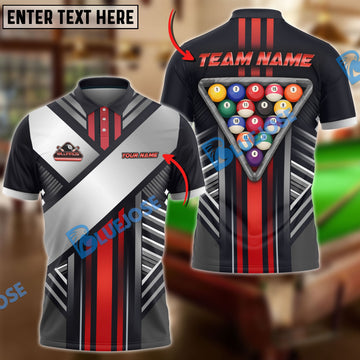 BlueJose Billiards Ball 8 Victory Armor Personalized Name, Team Name Unisex Shirt (6 Colors)