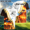BlueJose Flame Drive Disc Golf Polo Personalized Name, Team Name 3D Shirt (4 Colors)