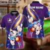 BlueJose Bowling And Pins Shine Light Wave Customized Name, Team Name 3D Shirt
