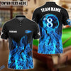 BlueJose Billiards Ball 8 Heavenly Flame Ver 2 Personalized Name Shirt (4 Colors)