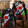 BlueJose Billiards Flag of Canada Black Personalized Name, Team Name 3D Shirt