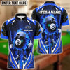 BlueJose Billiards Flaming 8-Ball Cool Style Personalized Name, Team Name Unisex Shirt (4 Colors)