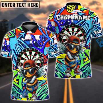 BlueJose Darts Cool Bee Graffiti Urban Style Customized Name, Team Name 3D Shirt (4 Colors)