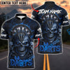 BlueJose Darts Fire Skull Dartboard Three Arrows Multicolor Options Personalized Name Shirt (4 Colors)