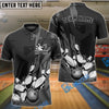 BlueJose Bowling And Pins Retro Paint Style Customized Name 3D Shirt (5 Colors)