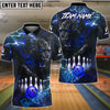 BlueJose Bowling And Pins Black Panther Lightning Customized Name 3D Shirt (6 Colors)