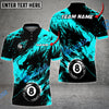 BlueJose Billiards Ball 8 Ink Fire Dragon Personalized Name Shirt (6 Colors)