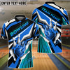 BlueJose Bowling And Pins Strike Color Race 2 Customized Name 3D Shirt ( 4 Colors )