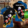 BlueJose Billiards 8-Ball Colorful Pool Balls Motion Graphic Customized Name, Team Name 3D Shirt (4 Colors)