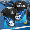 BlueJose Pickleball Fire Dot Personalized Name, Team Name Unisex Shirt (4 Colors) For Kids