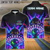 BlueJose Bowling And Pins Electric Shark Strike Lightning Energy Design Customized Name, Team Name 3D Shirt (4 Colors)