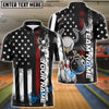 BlueJose Bowling And Pins Retro Eagle US Flag Customized Name And Team Name 3D Shirt (4 Colors)