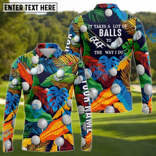 BlueJose Golf Tropical Floral Personalized Name 3D Shirt