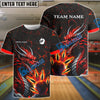 BlueJose Bowling And Pins Fire Eastern Dragon Customized Name 3D Shirt (4 Colors)