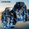 Bluejose Bass Fishing Dark Grunge Blue Custom Name & Team Name 3D Shirts