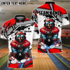 BlueJose Bowling And Pins HipHop Bear Customized Name, Team Name 3D Shirt (4 Colors)