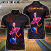 BlueJose Bowling Neon Flamingo Fun Art Personalized Name, Team Name 3D Shirt