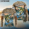 BlueJose Customize Name Bass Fishing Elbow Patch Pattern 3D Shirts